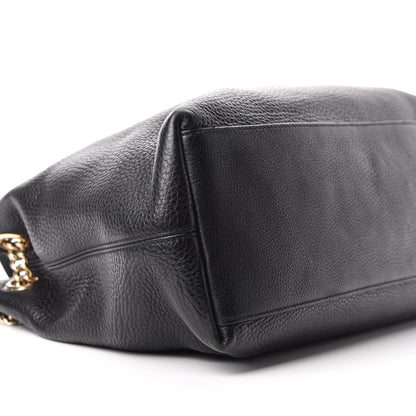 Gucci Pebbled Calfskin Medium Soho Chain Shoulder Bag Black 8 of 9