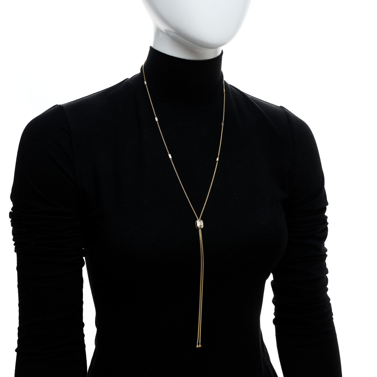 David Yurman 18K Yellow Gold Diamond Stax Lariat Necklace 2 of 4