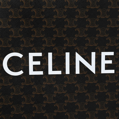 Celine Triomphe Canvas Calfskin Small Vertical Cabas Tan 5 of 10