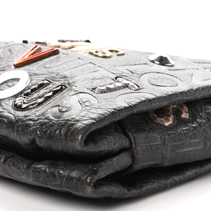 Louis Vuitton Snakeskin Lambskin Monogram Collage Lutece Grey 10 of 11