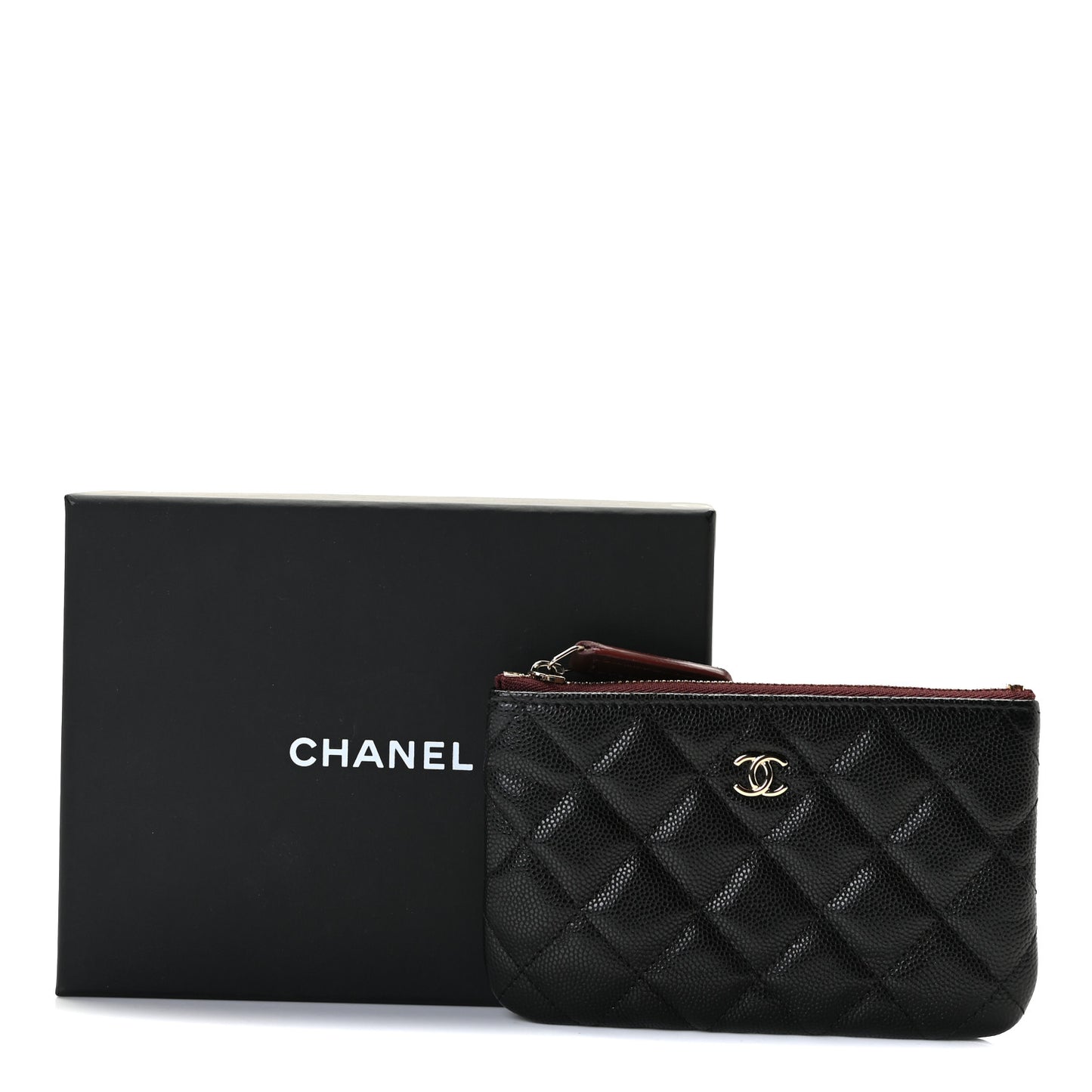 Caviar Quilted Small Cosmetic Case Black