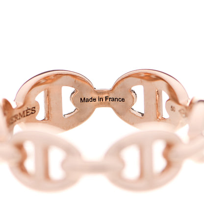 Hermes 18K Rose Gold PM Chaine D'Ancre Enchainee Ring 50 5.25 5 of 8