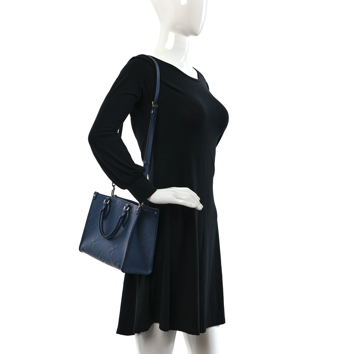 Metallic Empreinte Monogram Giant Onthego PM Navy Nacre