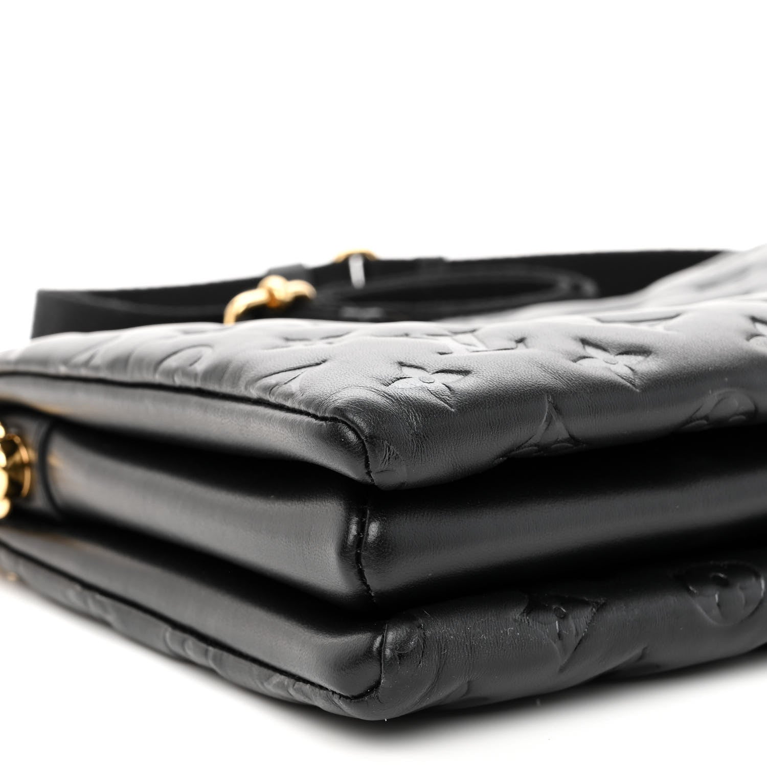 Louis Vuitton Lambskin Embossed Monogram Coussin PM Black 9 of 10