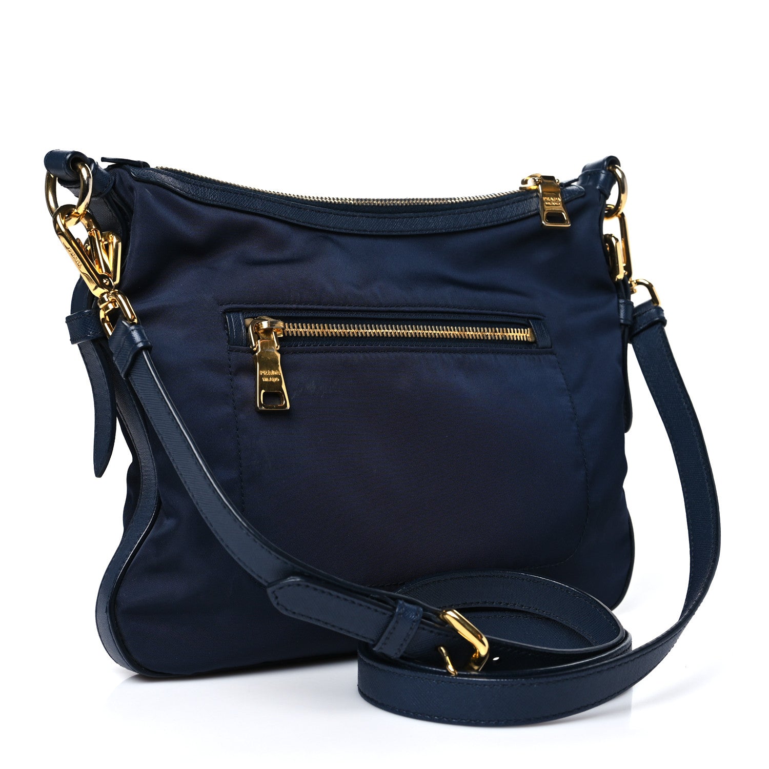 Prada Tessuto Nylon Saffiano Small Crossbody Bag Navy 3 of 10