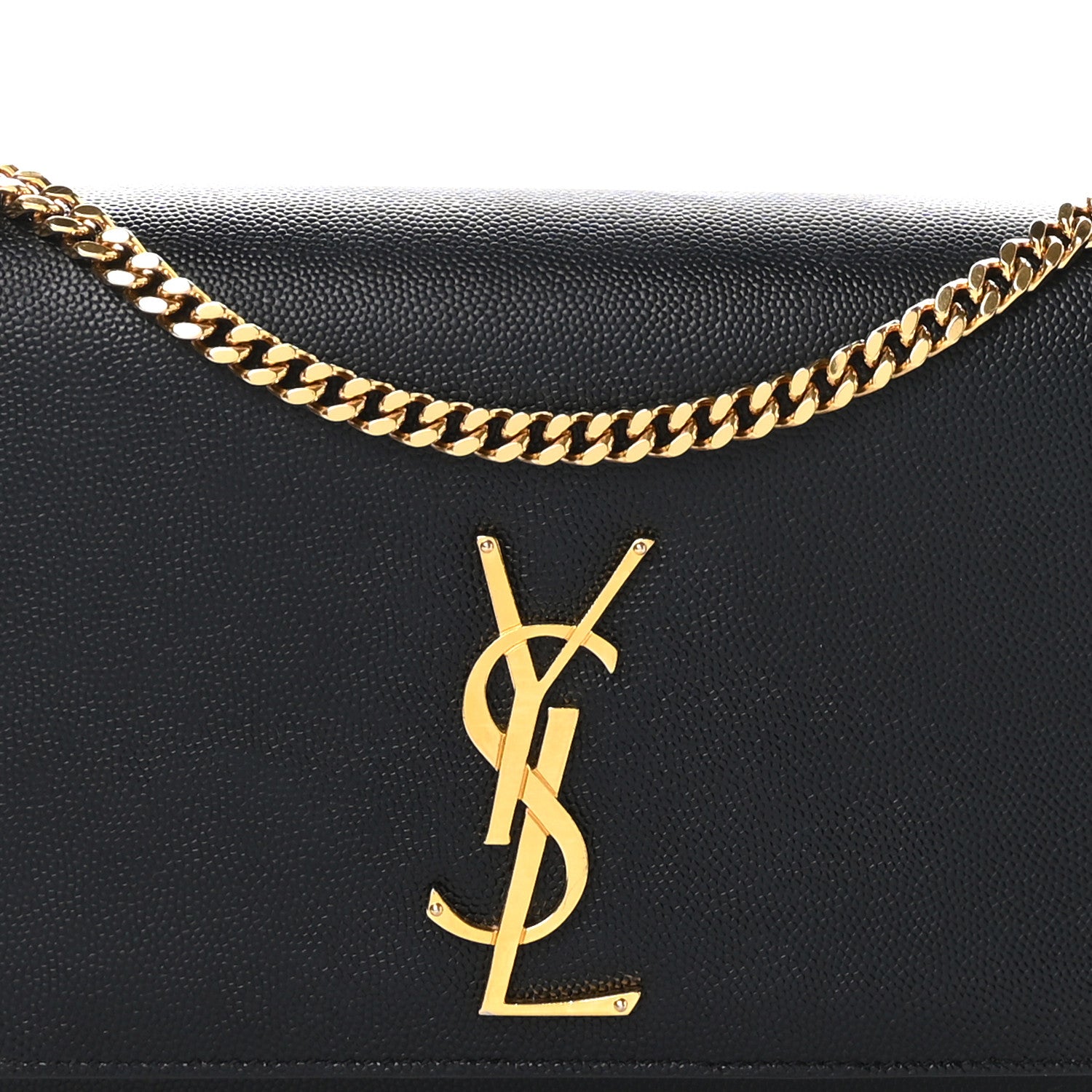 Saint Laurent Grain De Poudre Medium Classic Monogram Kate Satchel Black 7 of 9