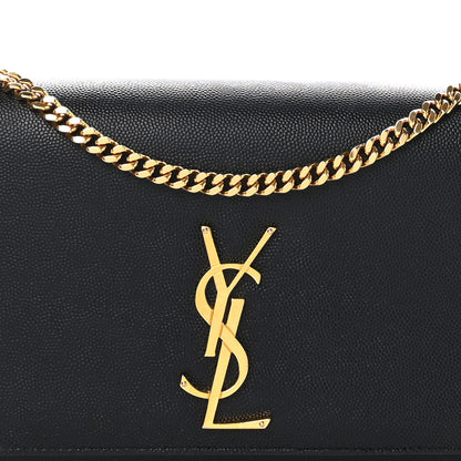 Saint Laurent Grain De Poudre Medium Classic Monogram Kate Satchel Black 7 of 9