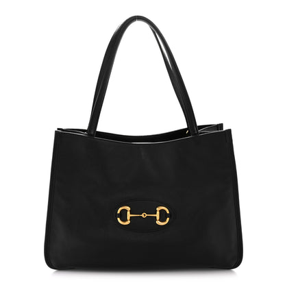 Gucci New Sakai Calfskin Lux Horsebit 1955 Tote Bag Black 1 of 13