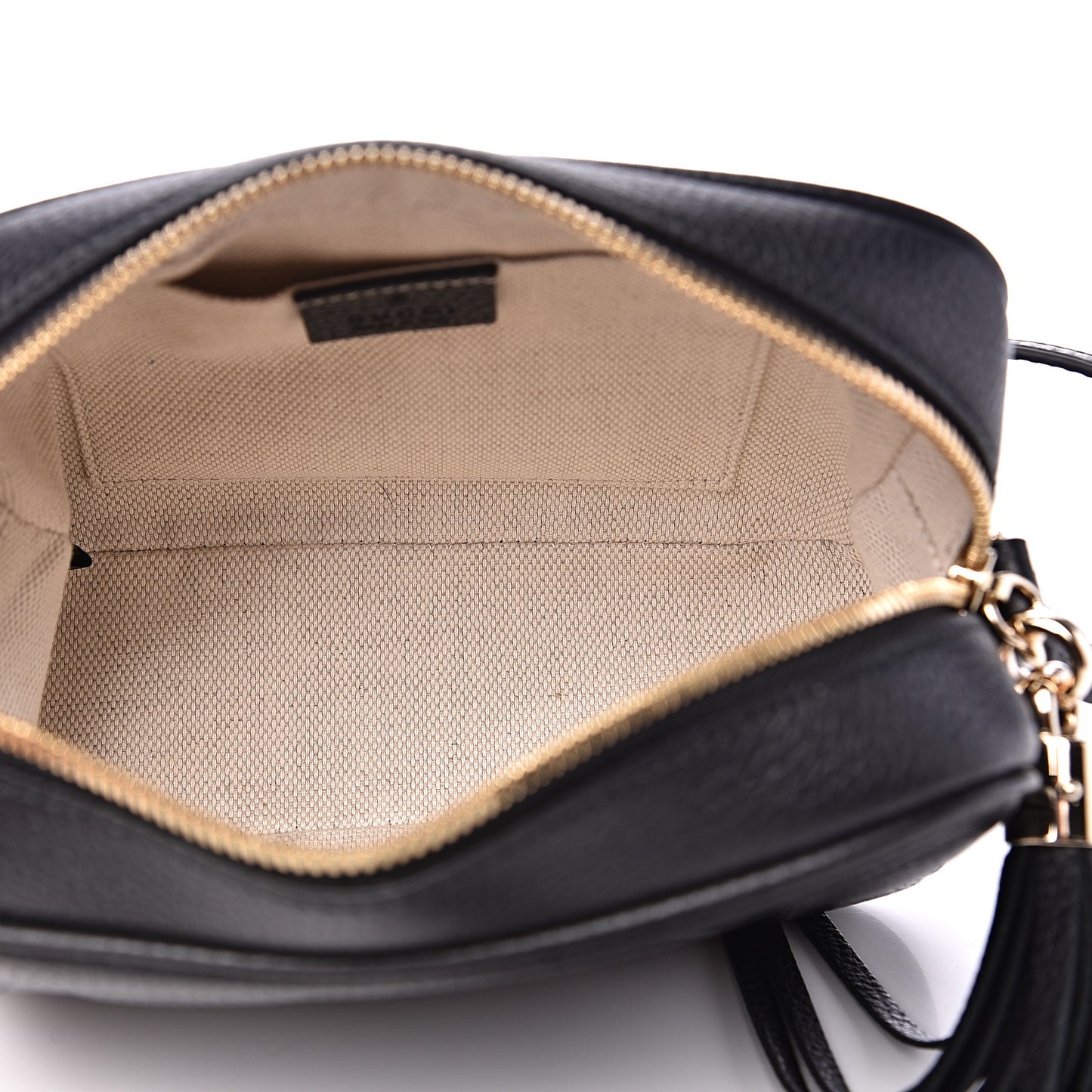 Pebbled Calfskin Small Soho Disco Bag Black