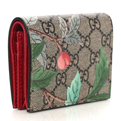 Gucci GG Supreme Monogram Tian Card Case Beige Multicolor Red 3 of 10