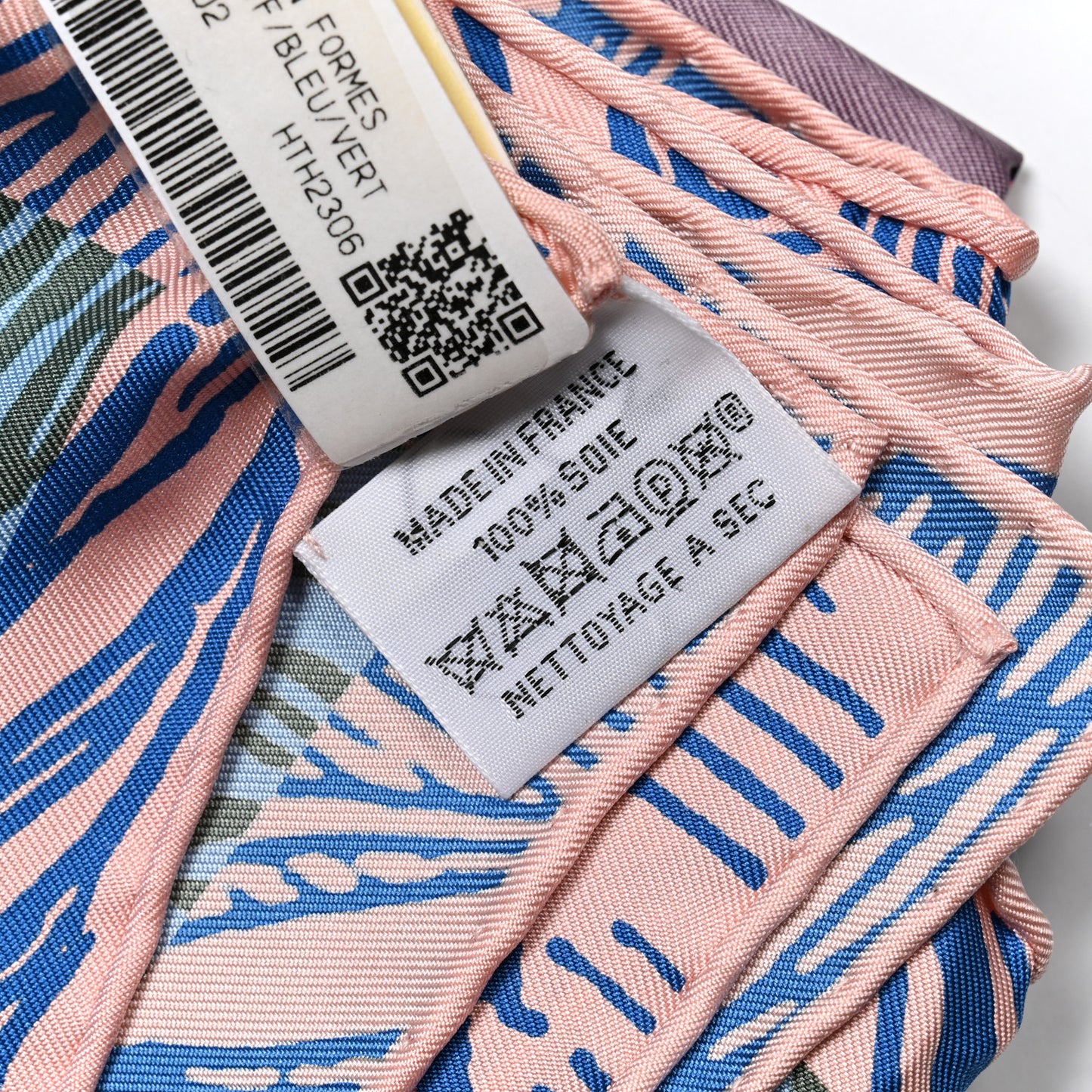 Silk Cavalier En Formes Scarf 90 Rose Vif Bleu Vert
