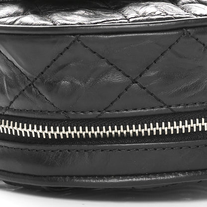 Chanel Aged Calfskin Sequin Quilted Camelia Clutch Black 9 of 11
