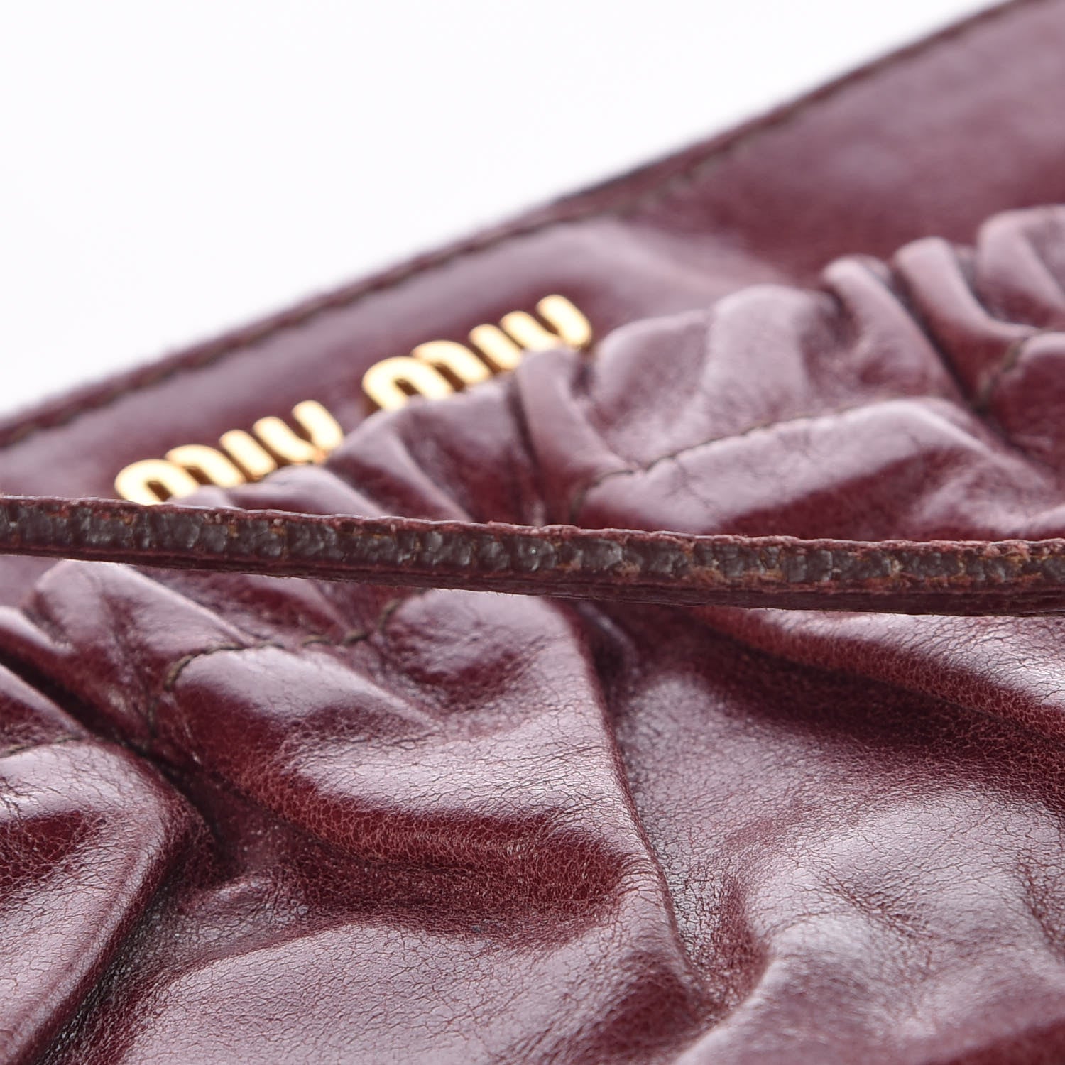 Miu Miu Nappa Lock Pocket Clutch Burgundy 12 of 13