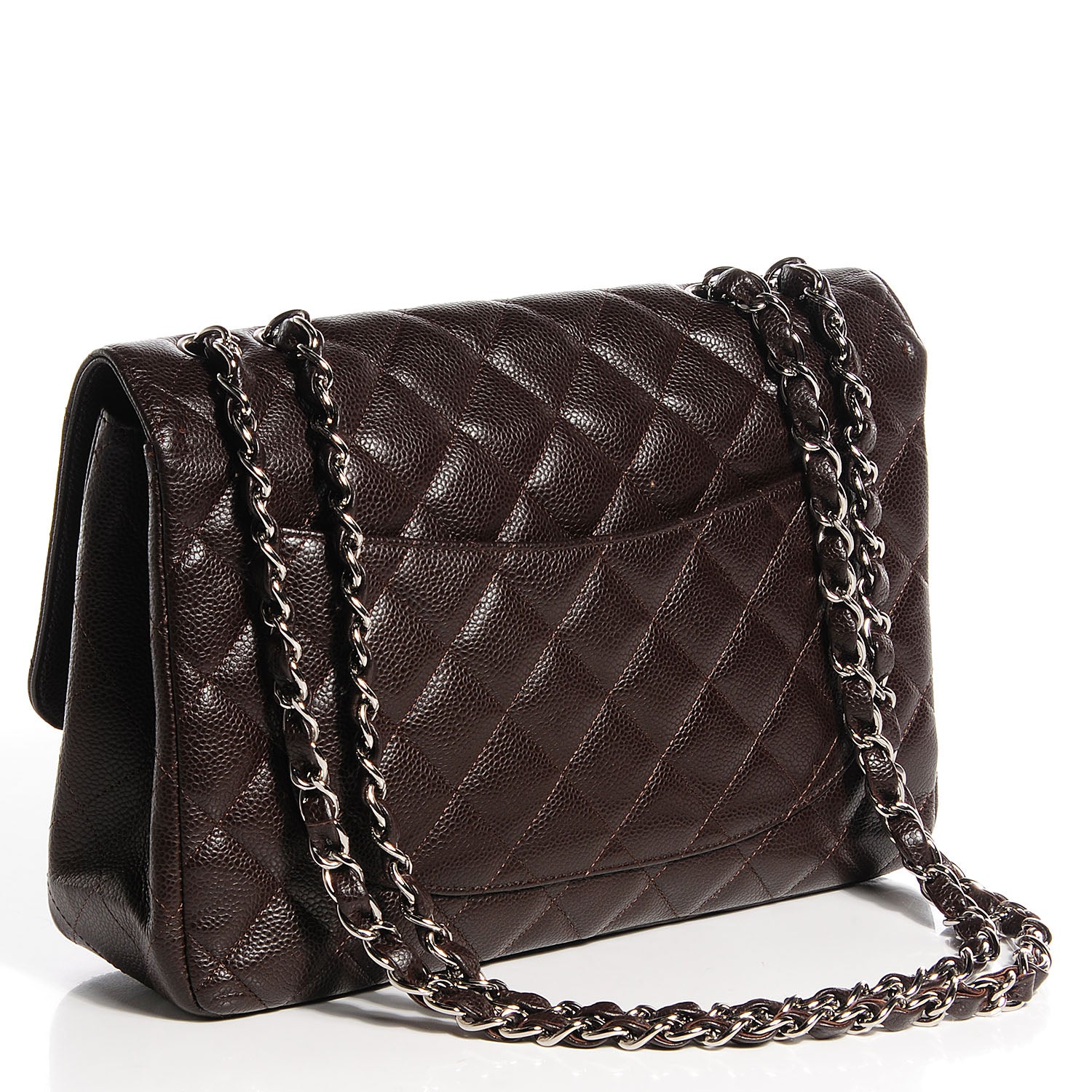 Chanel Caviar Quilted Jumbo Single Flap Dark Brown 3 of 10