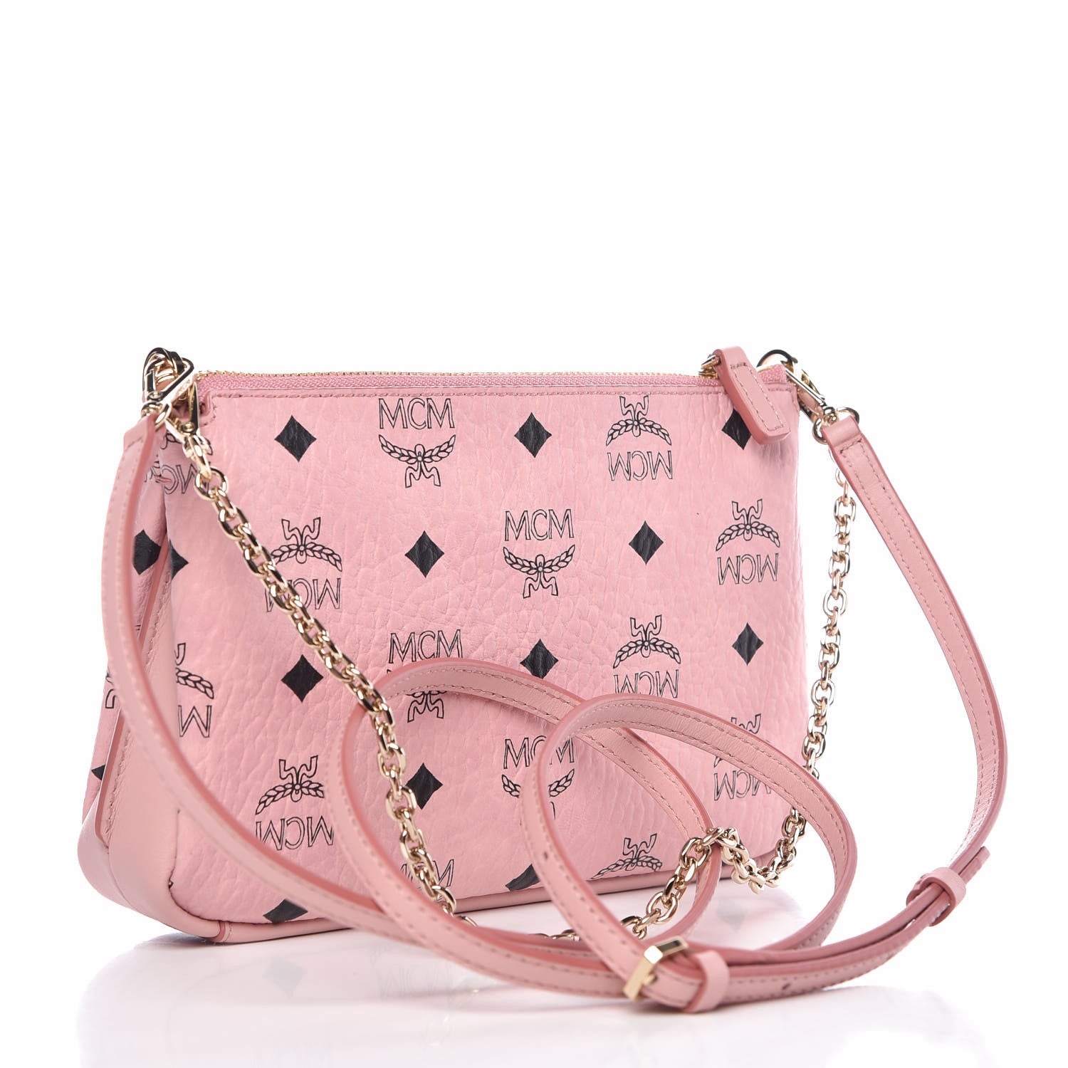 MCM Visetos Medium Millie Zip Crossbody Bag Soft Pink 1 of 8