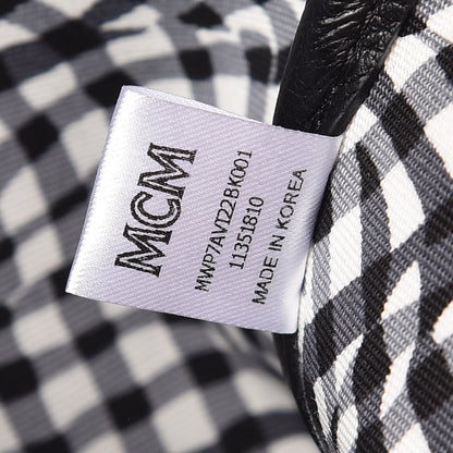 MCM Visetos Liz Shopper Tote Pouch Black 7 of 7