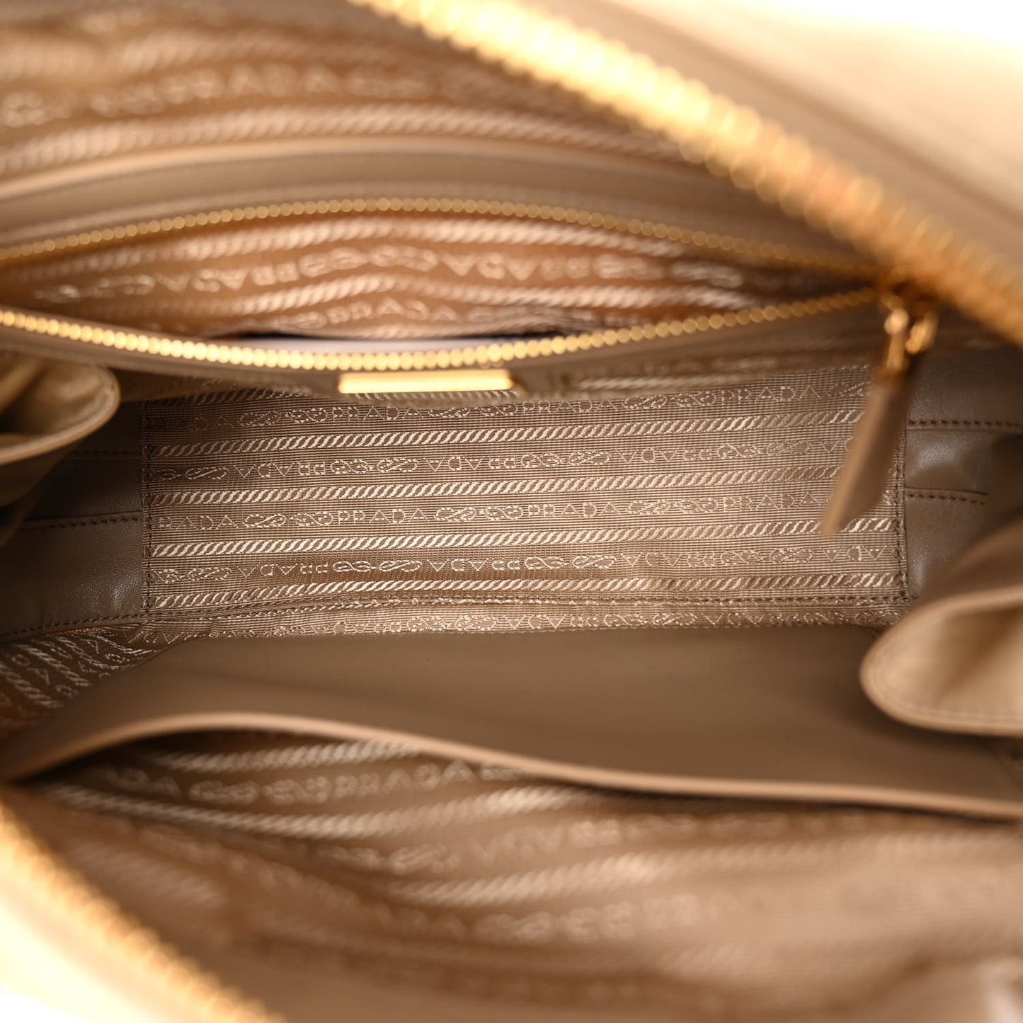 Re-Nylon Saffiano Medium Re-Edition 1978 Two Handle Bag Camel Wave