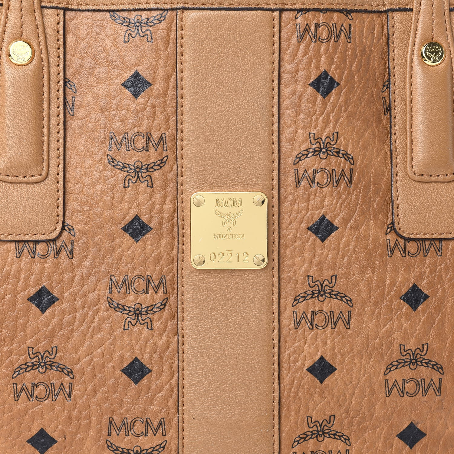 MCM Visetos Medium Liz Reversible Shopper Tote Cognac 13 of 14