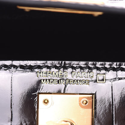 Hermes Shiny Alligator Mini Kelly Sellier 20 Black 20 of 37