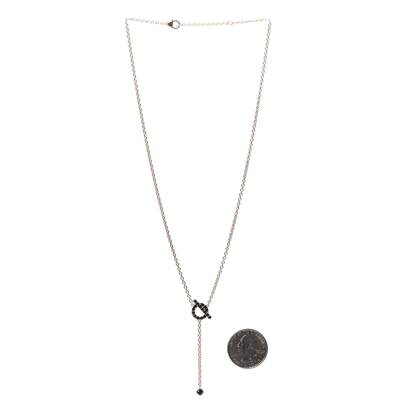 18K Rose Gold Black Spinel Finesse Lariat Necklace