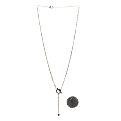 Hermes 18K Rose Gold Black Spinel Finesse Lariat Necklace 3 of 5