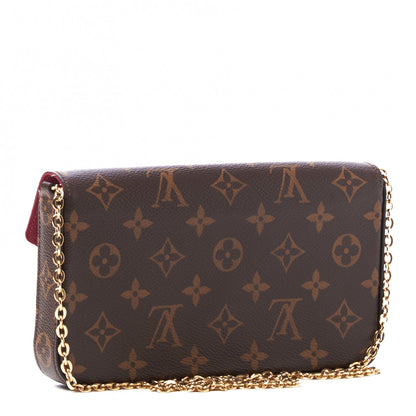 Louis Vuitton Monogram Pochette Felicie Chain Wallet Fuchsia 3 of 9