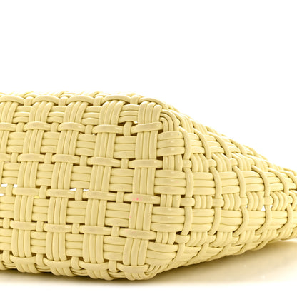 Balenciaga Varnished Faux Calfskin Braided XS Bistro Basket Pale Yellow 10 of 12