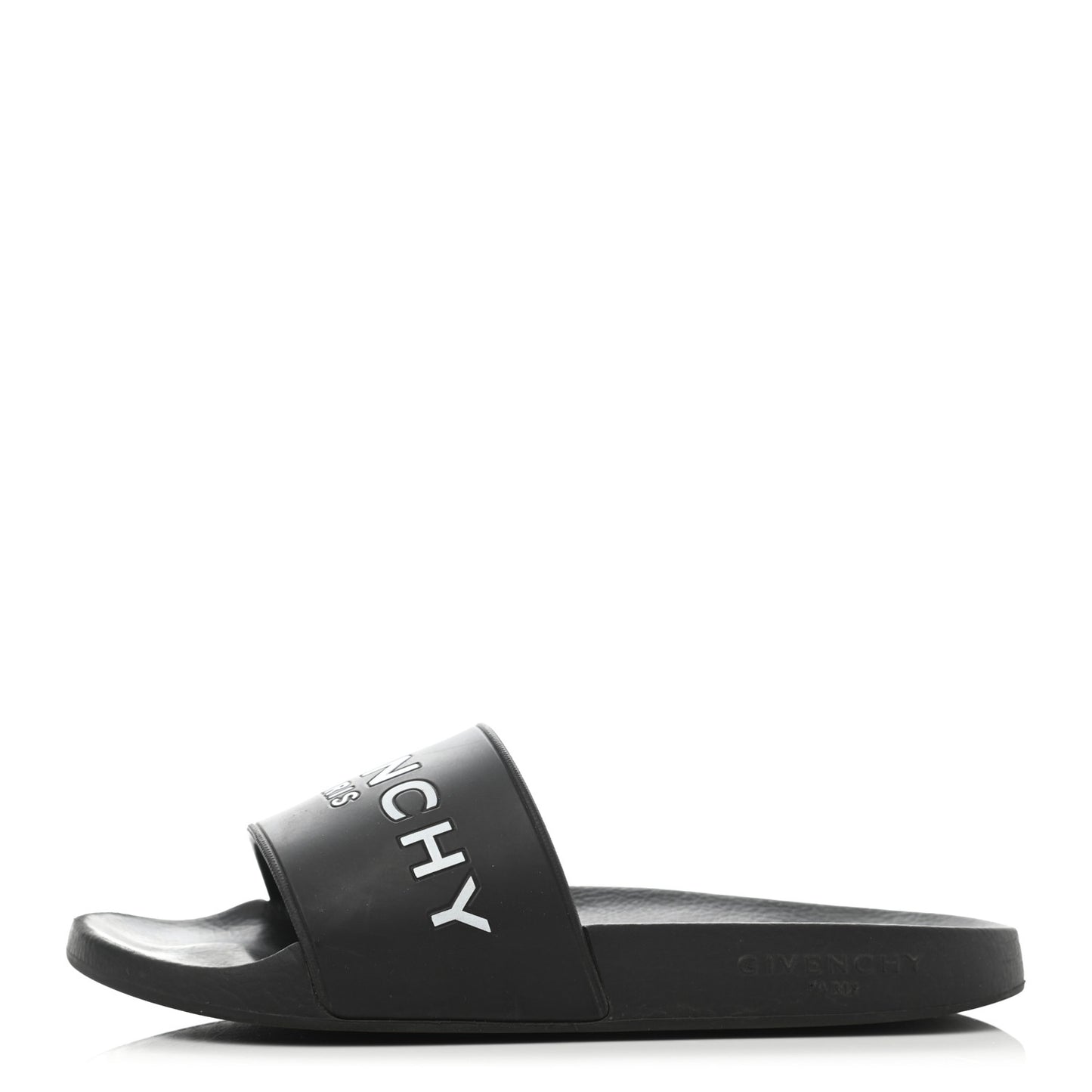Rubber Logo Pool Slide Sandals 38 Black