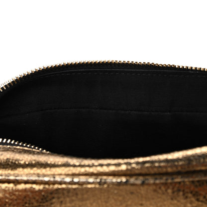 Saint Laurent Calfskin Lame Monogram Small Lou Camera Bag Gold Olive 12 of 15