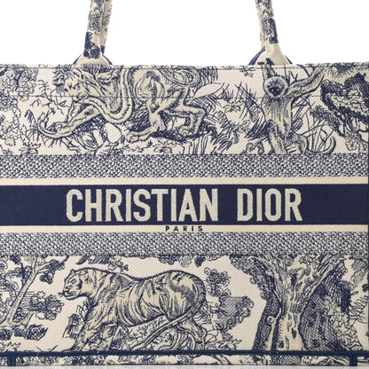 Christian Dior Canvas Embroidered Medium Dioriviera Toile De Jouy Book Tote Blue 8 of 11