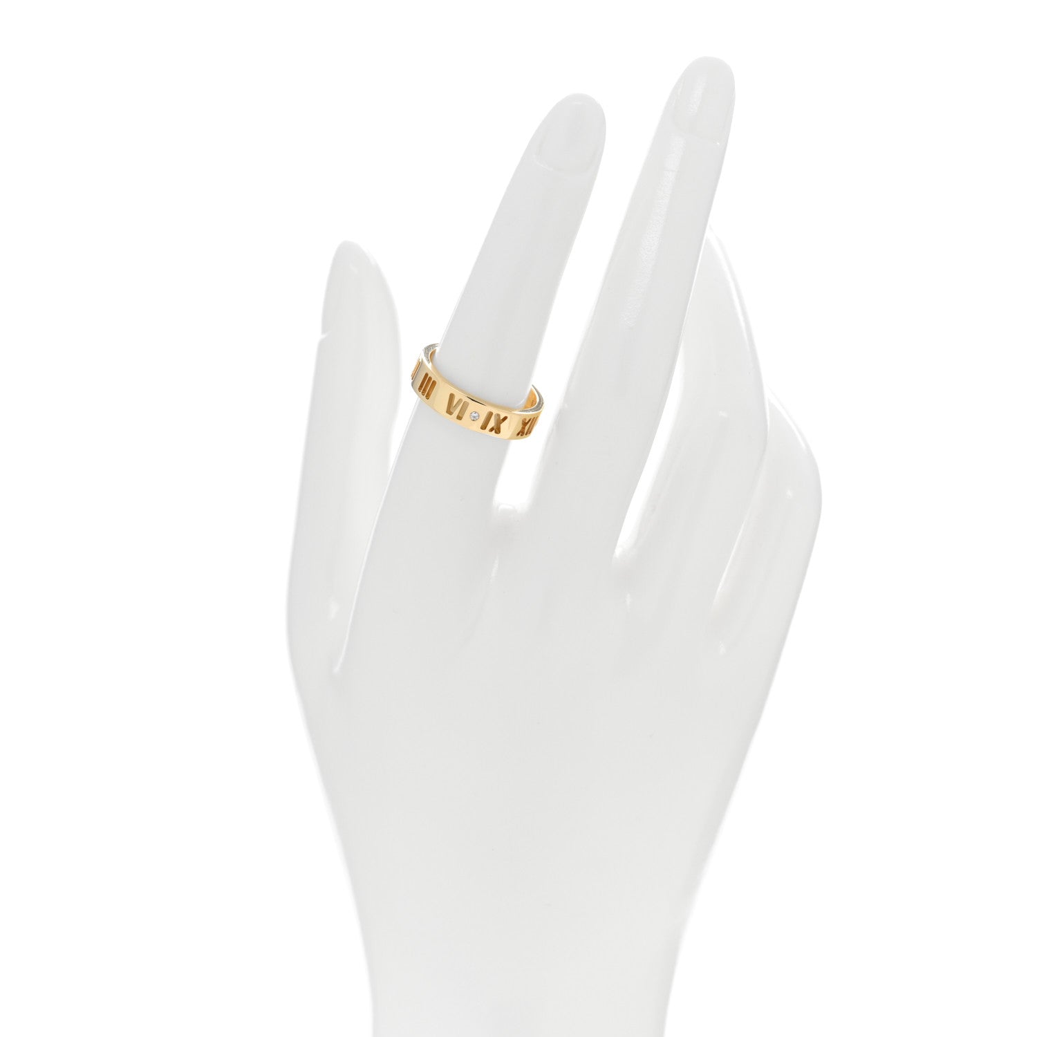 Tiffany 18K Yellow Gold Diamond Wide Atlas Pierced Ring 55 7.25 2 of 4