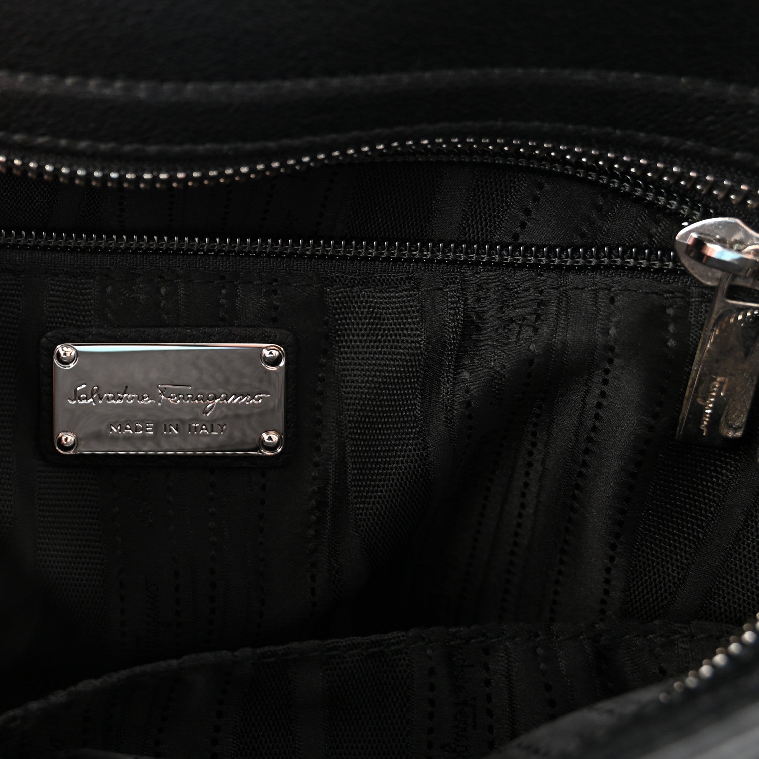 Salvatore Ferragamo Grained Calfskin Sofia Satchel Black 6 of 9