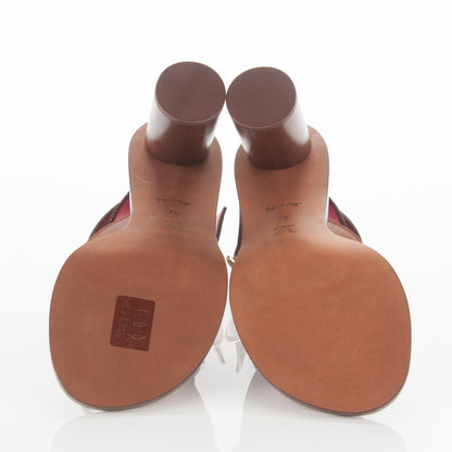 Louis Vuitton Calfskin Monogram Ocean Drive Heeled Sandals 37 Cognac 6 of 6