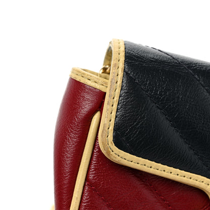 Gucci Azalea Calfskin Matelasse Diagonal Super Mini Torchon GG Marmont Shoulder Bag Blue Agata New Cherry Red Butter 12 of 14