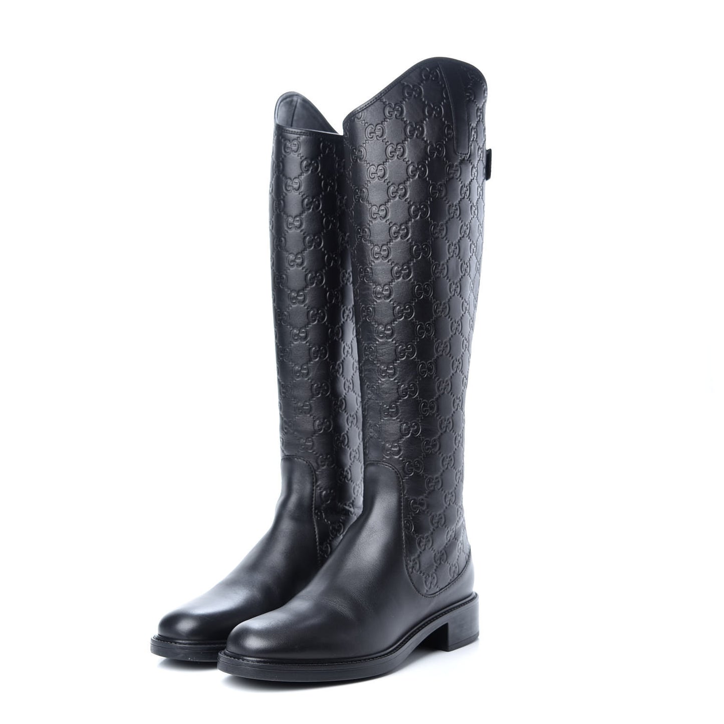 Guccissima Calfskin Miro Soft Knee High Riding Boots 39 Black