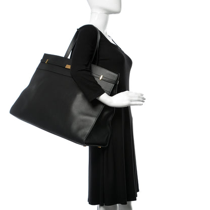Saint Laurent Calfskin Large Manhattan Shopper Tote Black 2 of 13