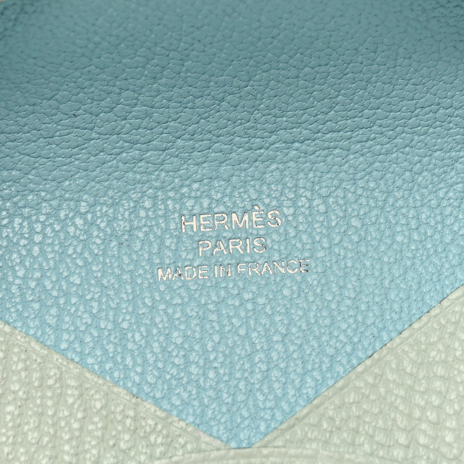Hermes Chevre Mysore Verso Calvi Card Case Vert Fizz Bleu Zephyr 6 of 7