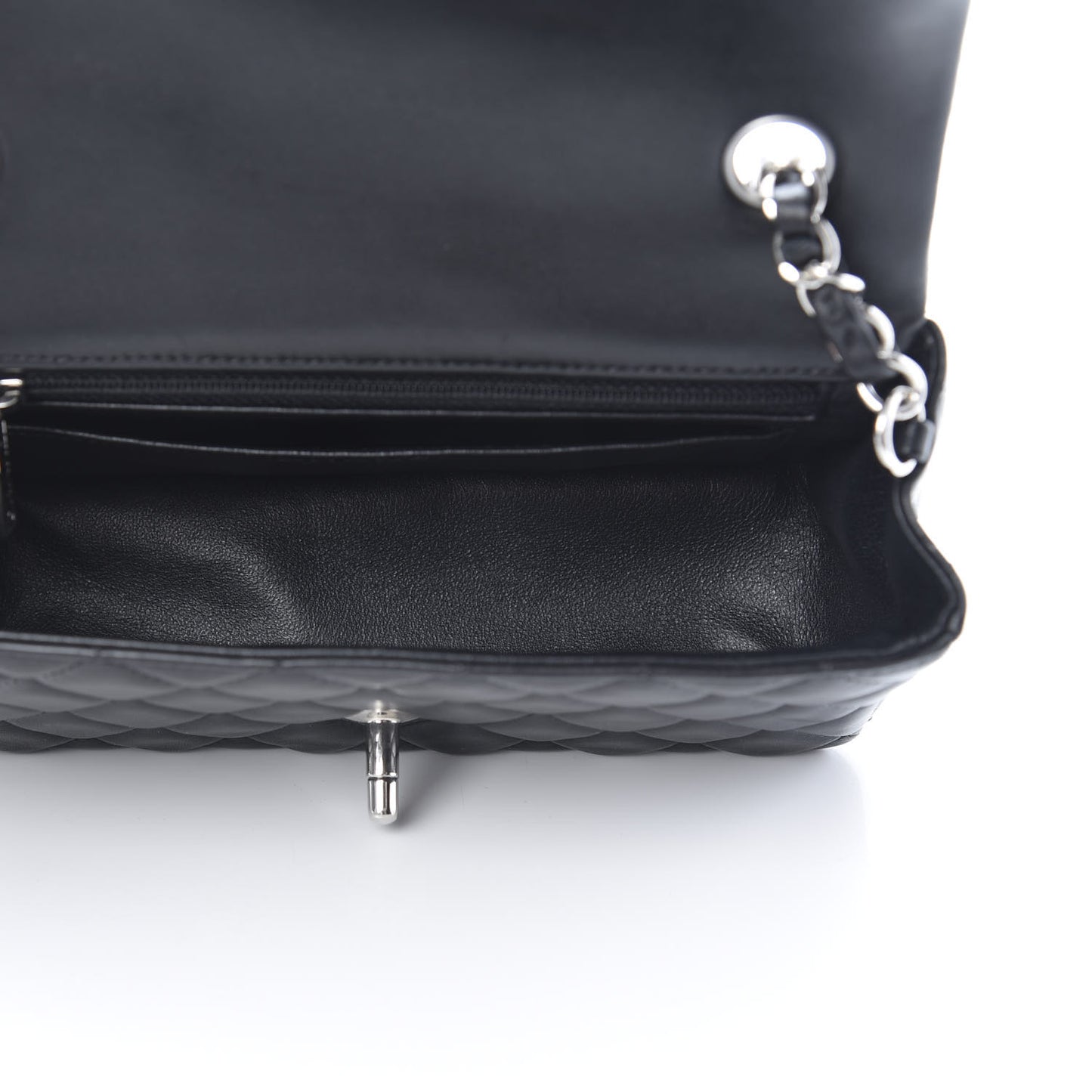 Lambskin Quilted Mini Rectangular Flap Black