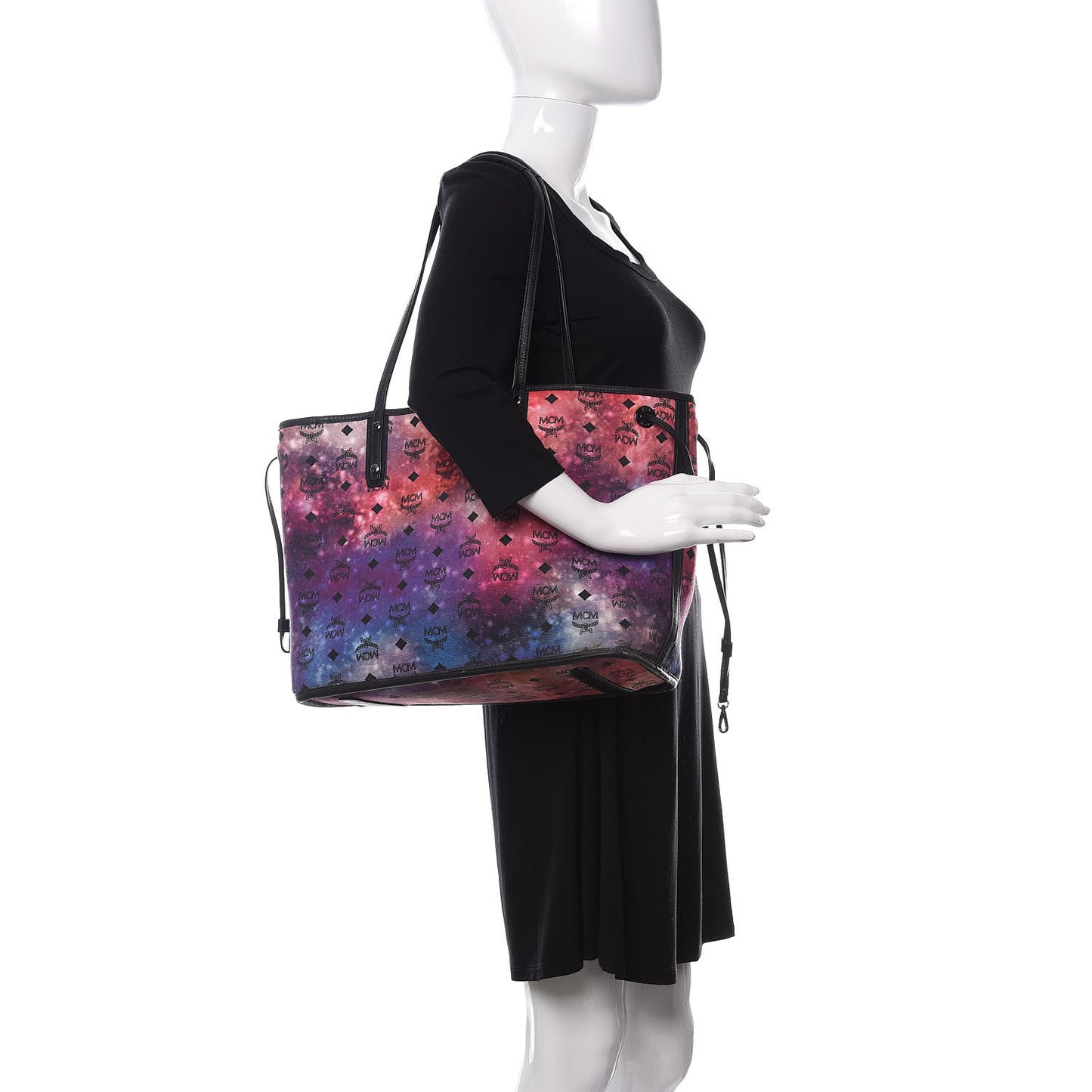 Metallic Galaxy Visetos Medium Project Reversible Shopper Tote Black Multicolor