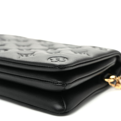Louis Vuitton Lambskin Embossed Monogram Pochette Coussin Black 9 of 10
