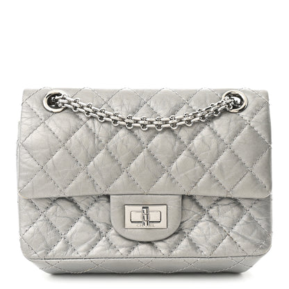 Chanel Metallic Aged Calfskin Quilted 2.55 Reissue Mini Flap Silver 1 of 10