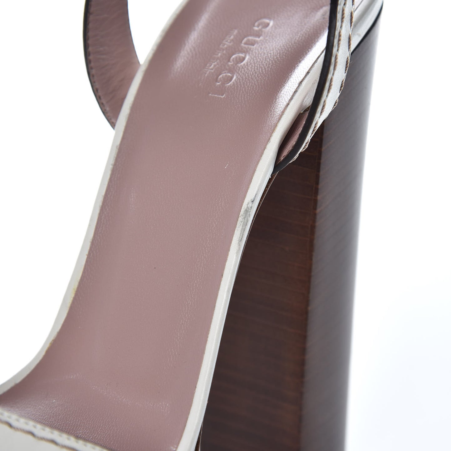 Calfskin Horsebit Platform Sandals 40.5 White