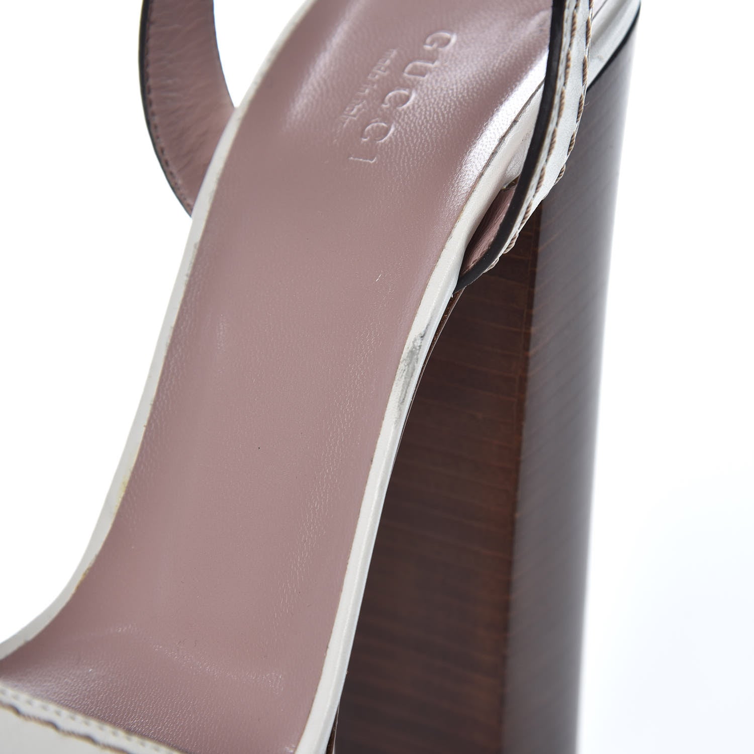 Gucci Calfskin Horsebit Platform Sandals 40.5 White 10 of 13