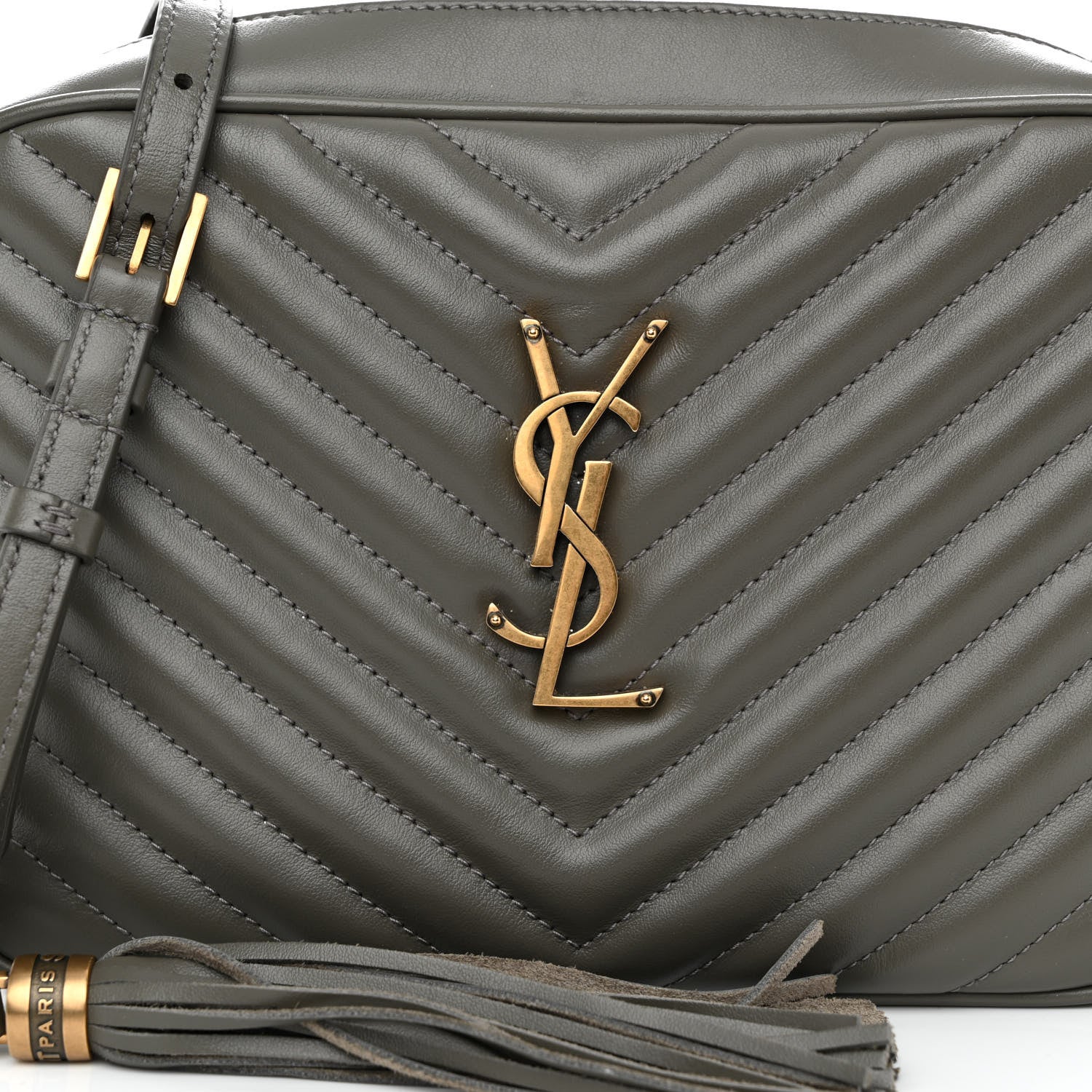 Saint Laurent Calfskin Matelasse Monogram Lou Camera Bag Dark Smog 7 of 9