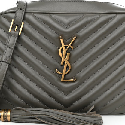 Saint Laurent Calfskin Matelasse Monogram Lou Camera Bag Dark Smog 7 of 9