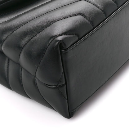 Saint Laurent Calfskin Y Quilted Monogram Small Loulou Chain Satchel Black 11 of 13