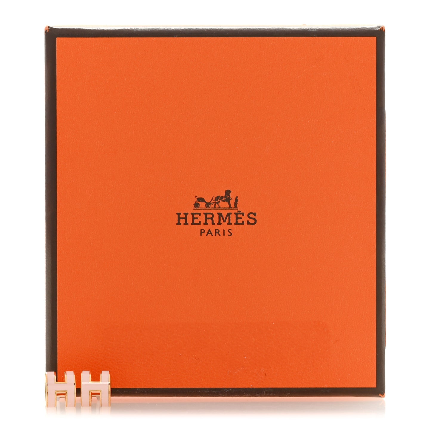 Rose Gold Lacquered Mini Pop H Earrings Rose Dragee