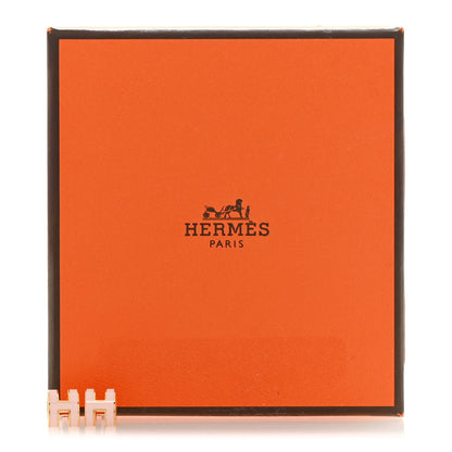 Hermes Rose Gold Lacquered Mini Pop H Earrings Rose Dragee 5 of 5