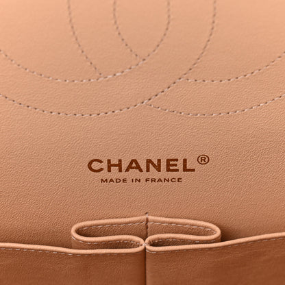 Chanel Caviar Chevron Quilted Jumbo Double Flap Beige 6 of 9
