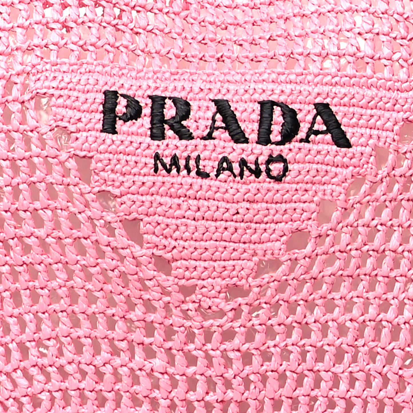 Yarn Raffia Effect Crochet Logo Embroidered Shopping Tote Bag Petalo